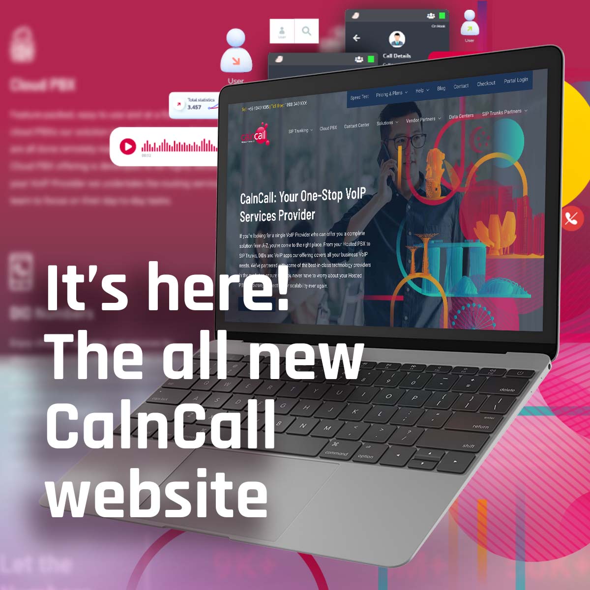 Easily purchase new SIP Trunks, Cloud PBX licenses and DIDs from the new CalnCall website